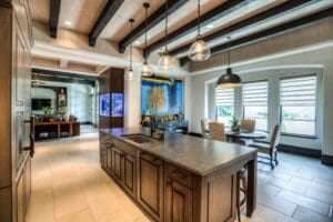 Spacious kitchen with dining area